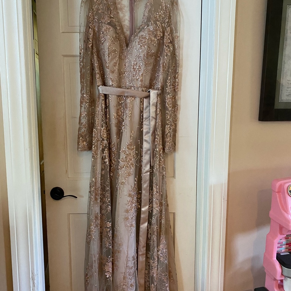 Ladevine byCinderella Devine Rose Gold Lace Wedding Dress